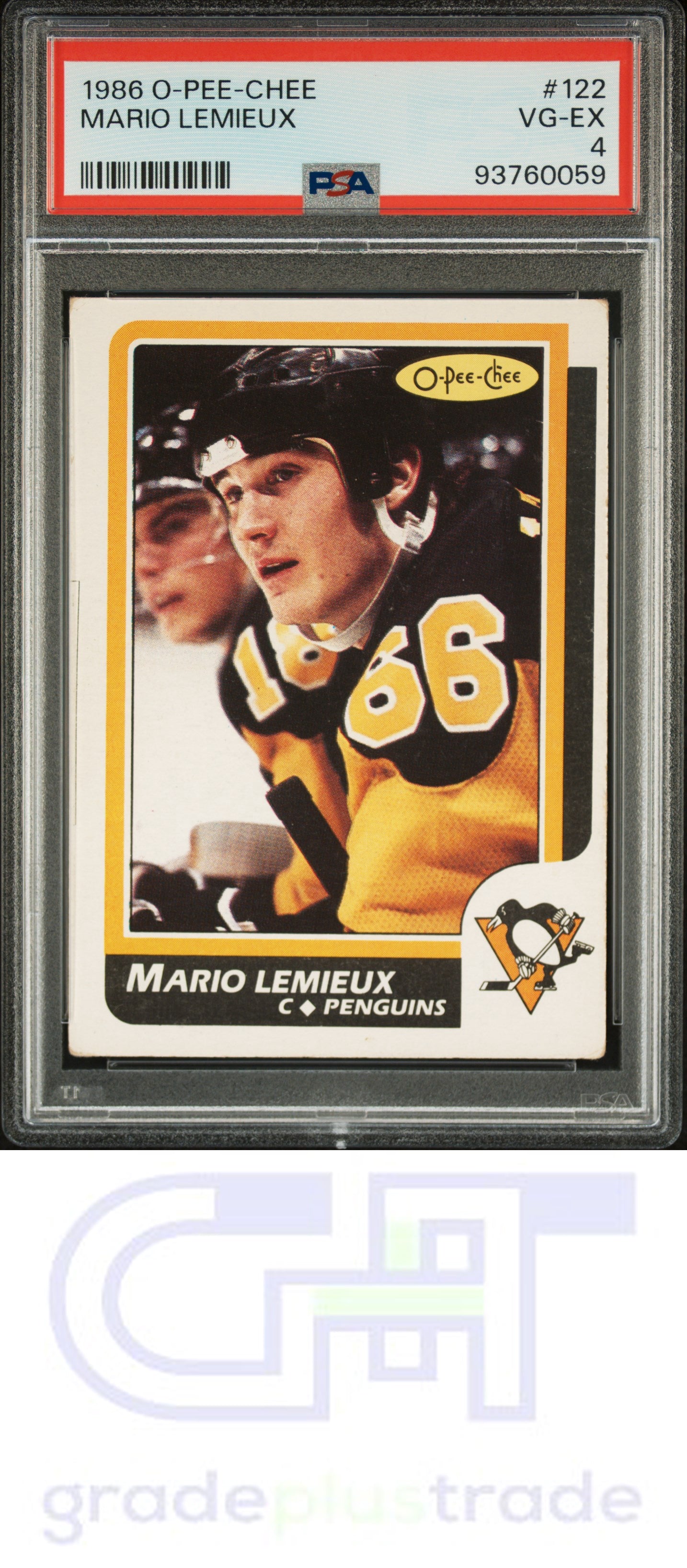 1986 O-Pee-Chee #122 Mario Lemieux PSA 4