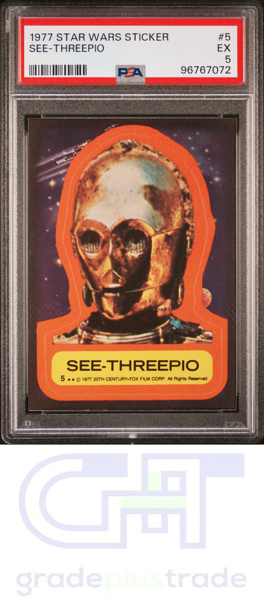 1977 Star Wars Stickers #5 See-Threepio PSA 5