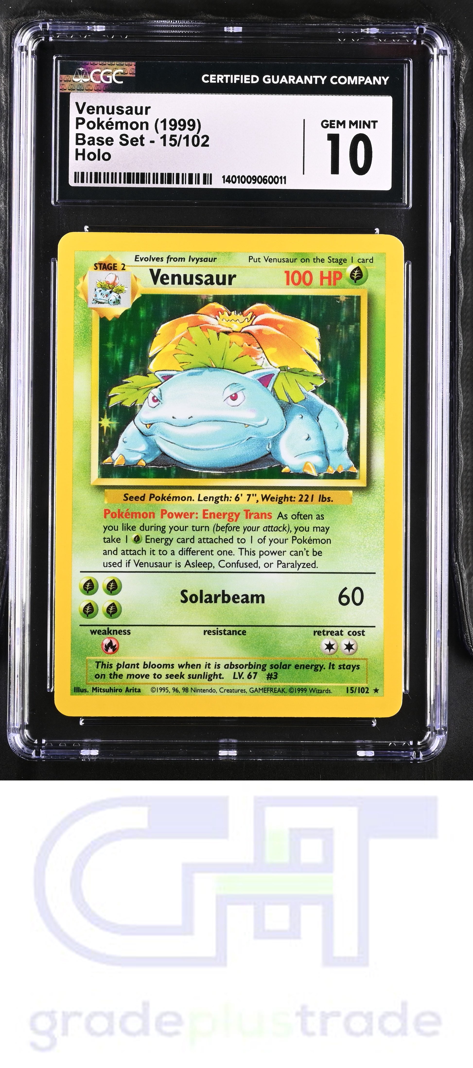 1999 Base Set - Unlimited #15/102 Venusaur CGC 10