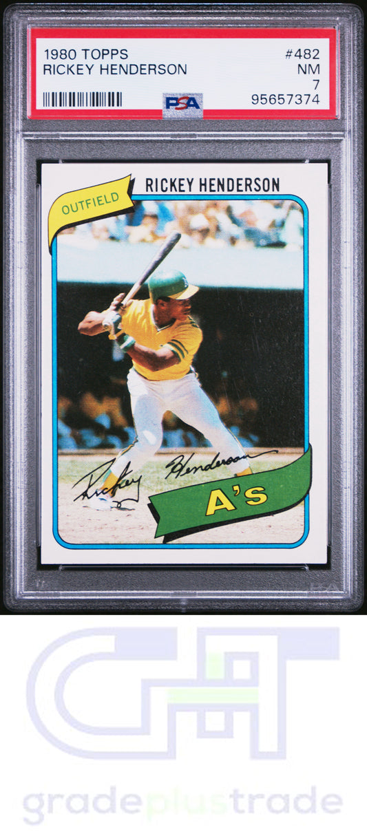 1980 Topps #482 Rickey Henderson RC PSA 7