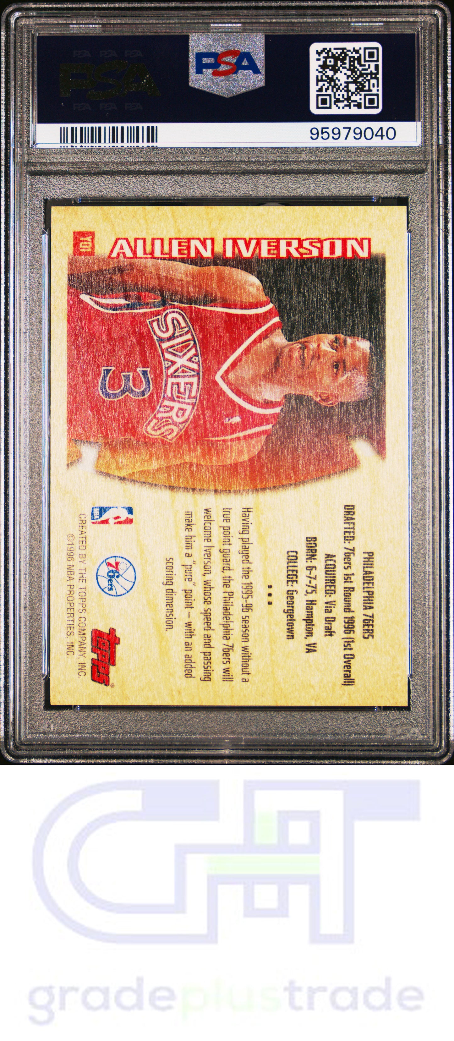 1996 Topps Youthquake #YQ1 Allen Iverson PSA 5