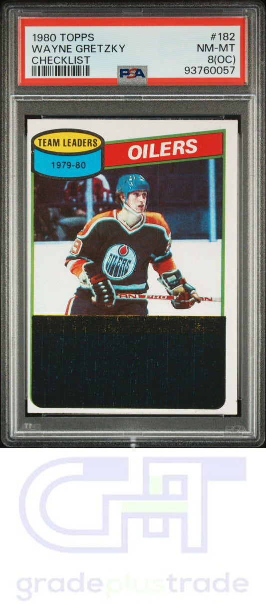 1980 Topps #182 Checklist Wayne Gretzky PSA 8