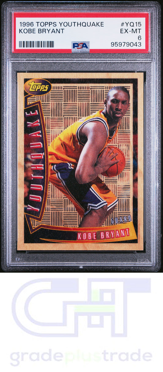 1996 Topps Youthquake #YQ15 Kobe Bryant RC PSA 6