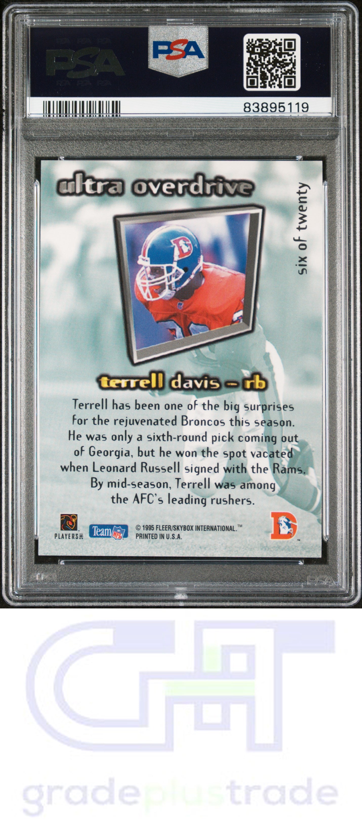 1995 Ultra Overdrive #6 Terrell Davis PSA 9