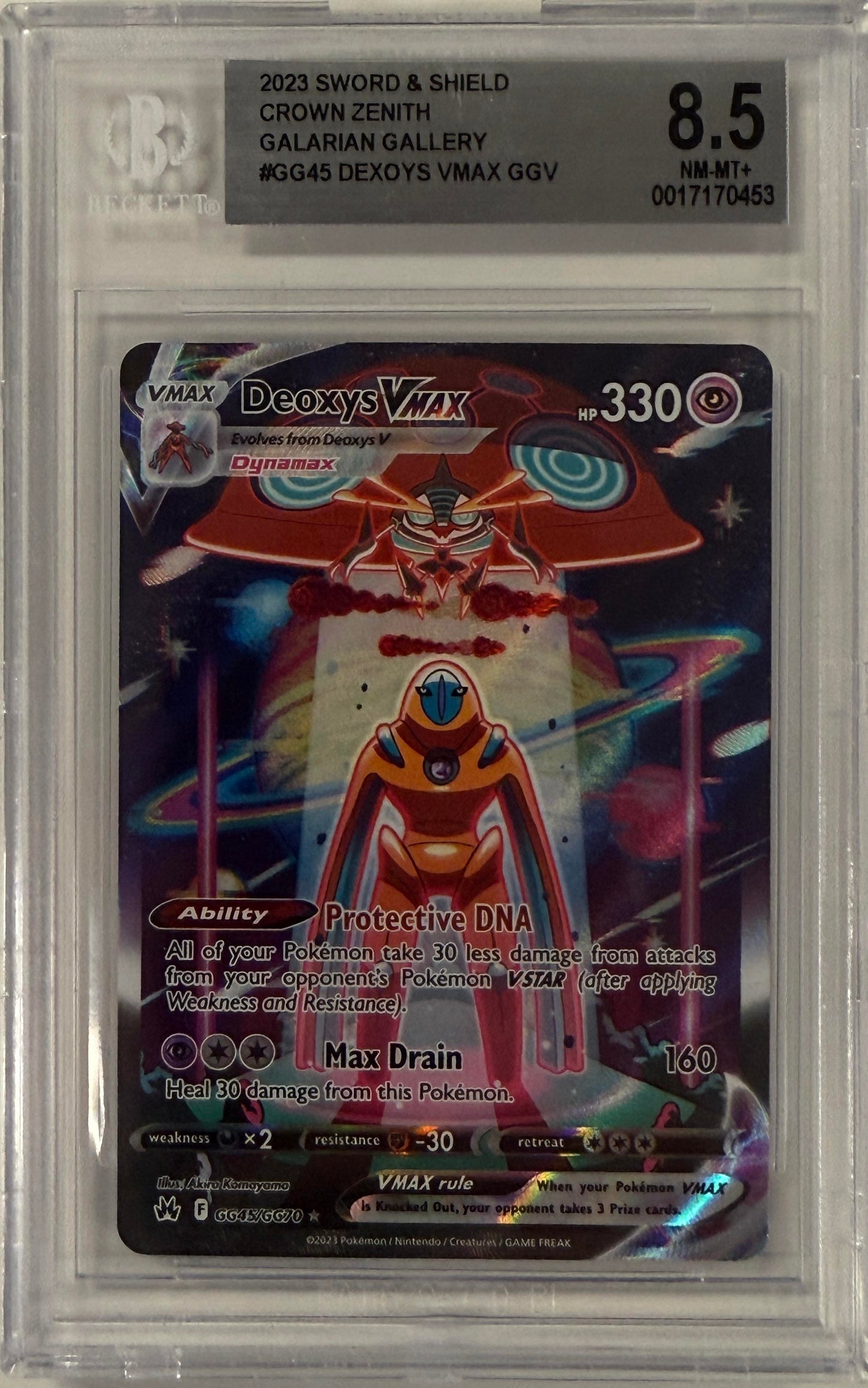 2023 Pokemon Sword and Shield Crown Zenith #GG45 Deoxys VMAX BGS 8.5