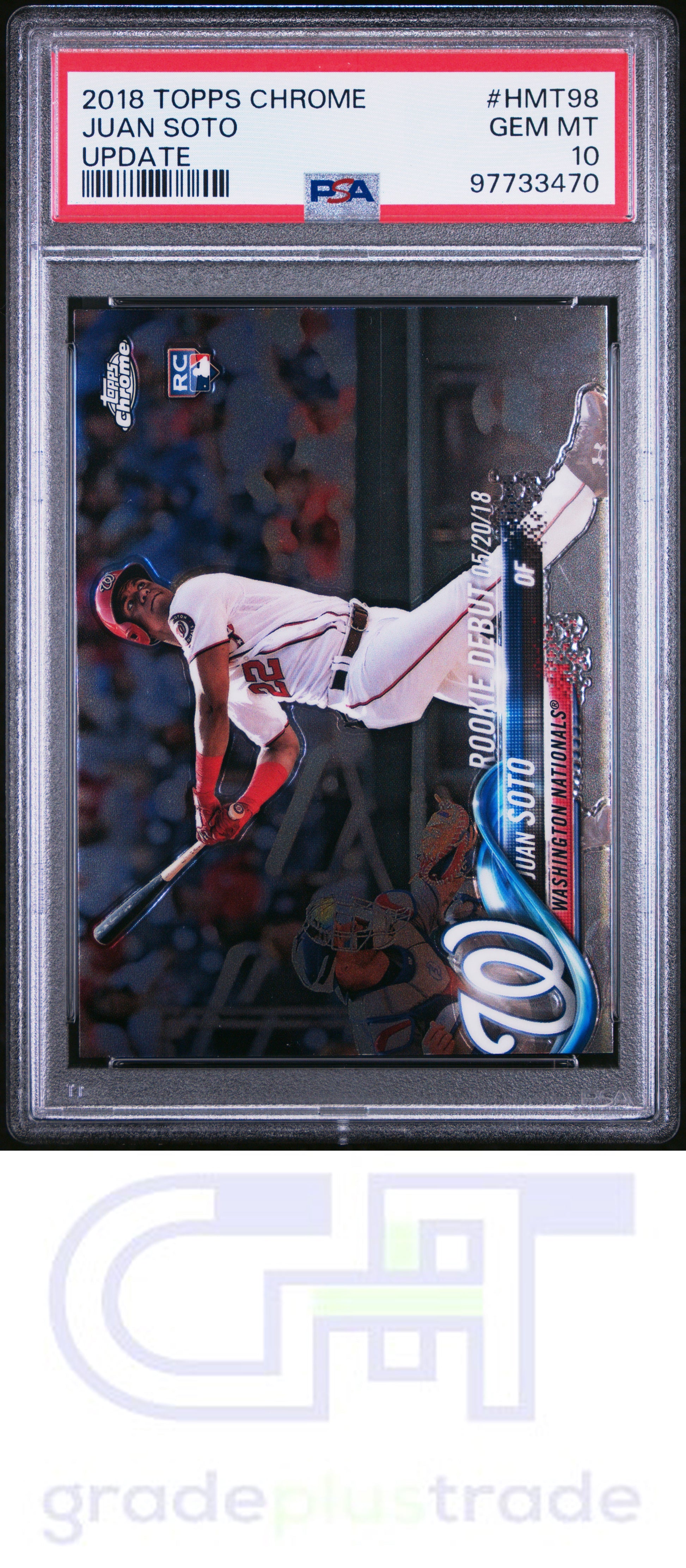 2018 Topps Chrome Update #HMT98 Update Juan Soto PSA 10