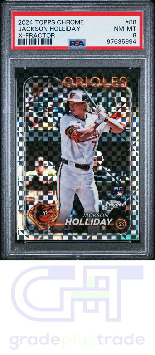 2024 Topps Chrome #88 X-Fractor Jackson Holliday PSA 8