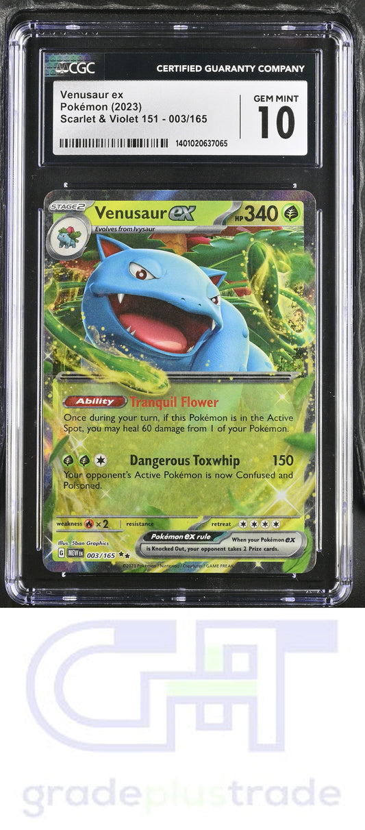 2023 Pokemon Scarlet & Violet 151 #003/165 Venusaur ex CGC 10