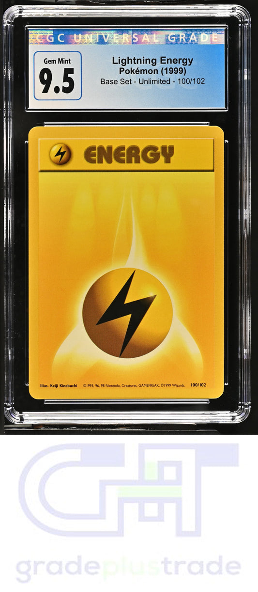 1999 Base Set - Unlimited #100/102 Lightning Energy CGC 10