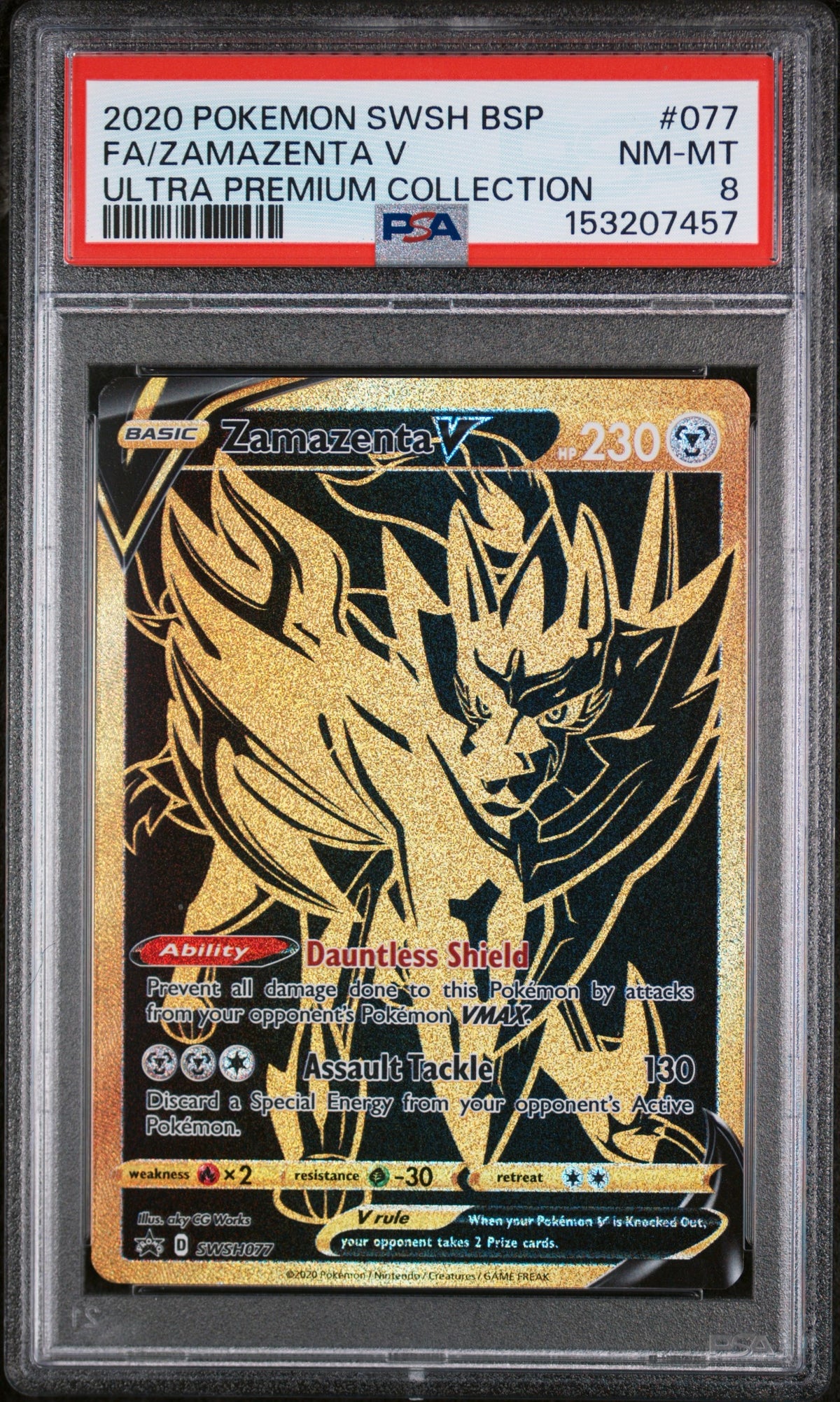 2020 Pokemon SWSH BSP FA/Zamazenta V Promo PSA 8