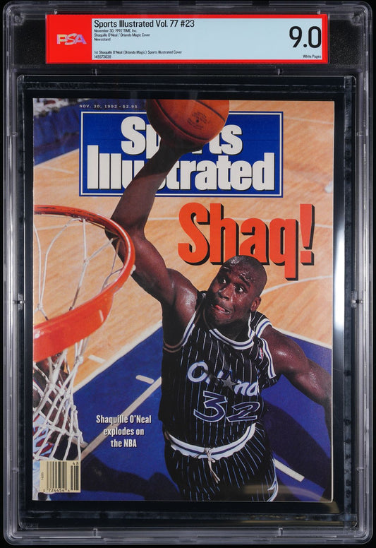 SPORTS ILLUSTRATED 11/30/92 NEWSSTAND SHAQUILLE O'NEAL/ORLANDO MAGIC PSA 9.0