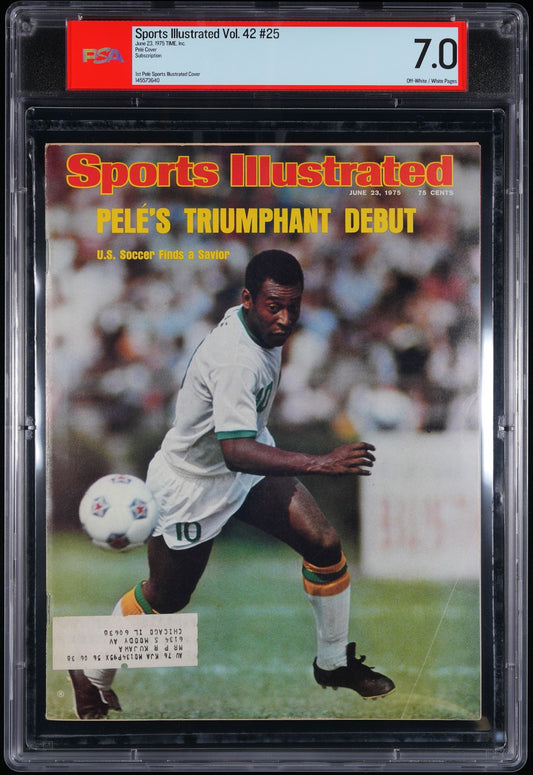 TIME, INC. SPORTS ILLUSTRATED JUNE 23, 1975 SUBSCRIPTION PELE PSA 7.0