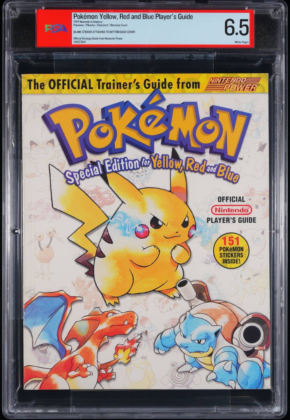 POKEMON YELLOW, RED AND BLUE OFFICIAL NINTENDO PLAYER'S GUIDE 1999 PSA 6.5