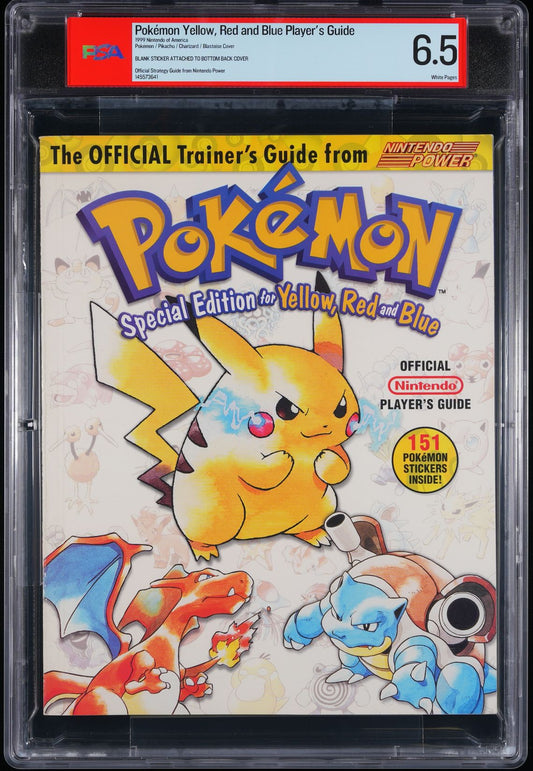 POKEMON YELLOW, RED AND BLUE OFFICIAL NINTENDO PLAYER'S GUIDE 1999 PSA 6.5