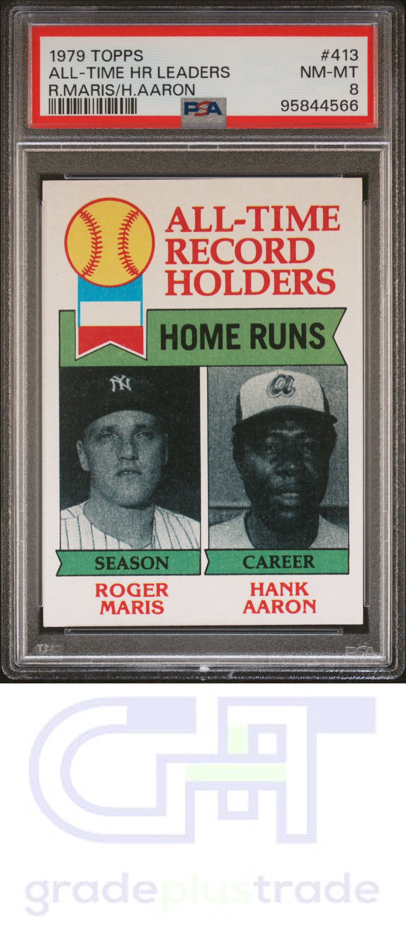 1979 Topps #413 R.Maris/H.Aaron All-Time Hr Leaders PSA 8