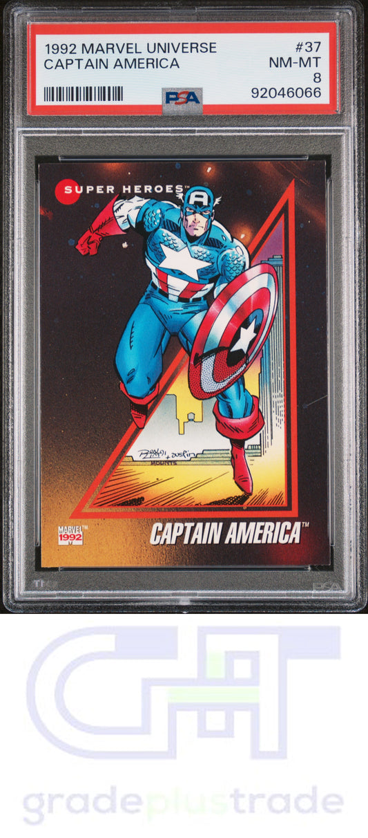 1992 Marvel Universe #37 Captain America PSA 8