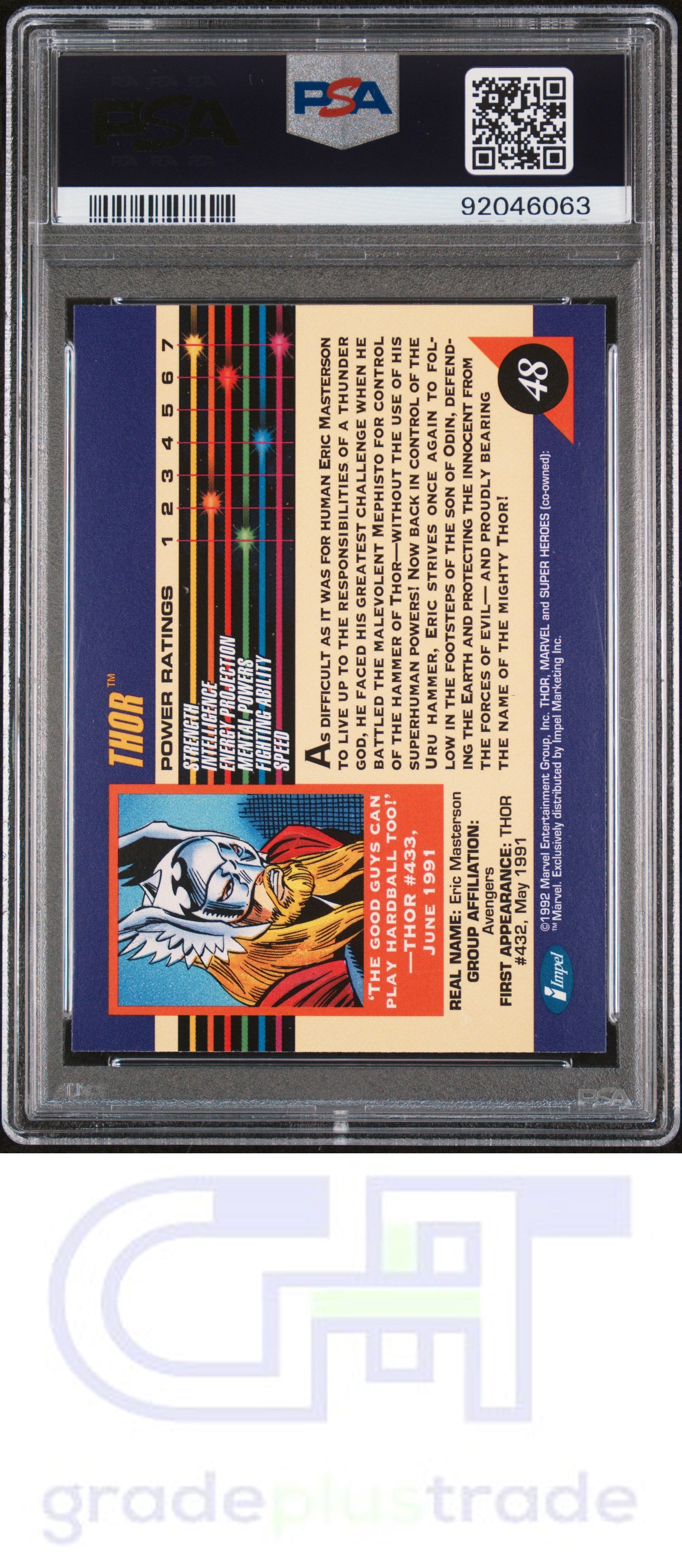 1992 Marvel Universe #48 Thor PSA 10