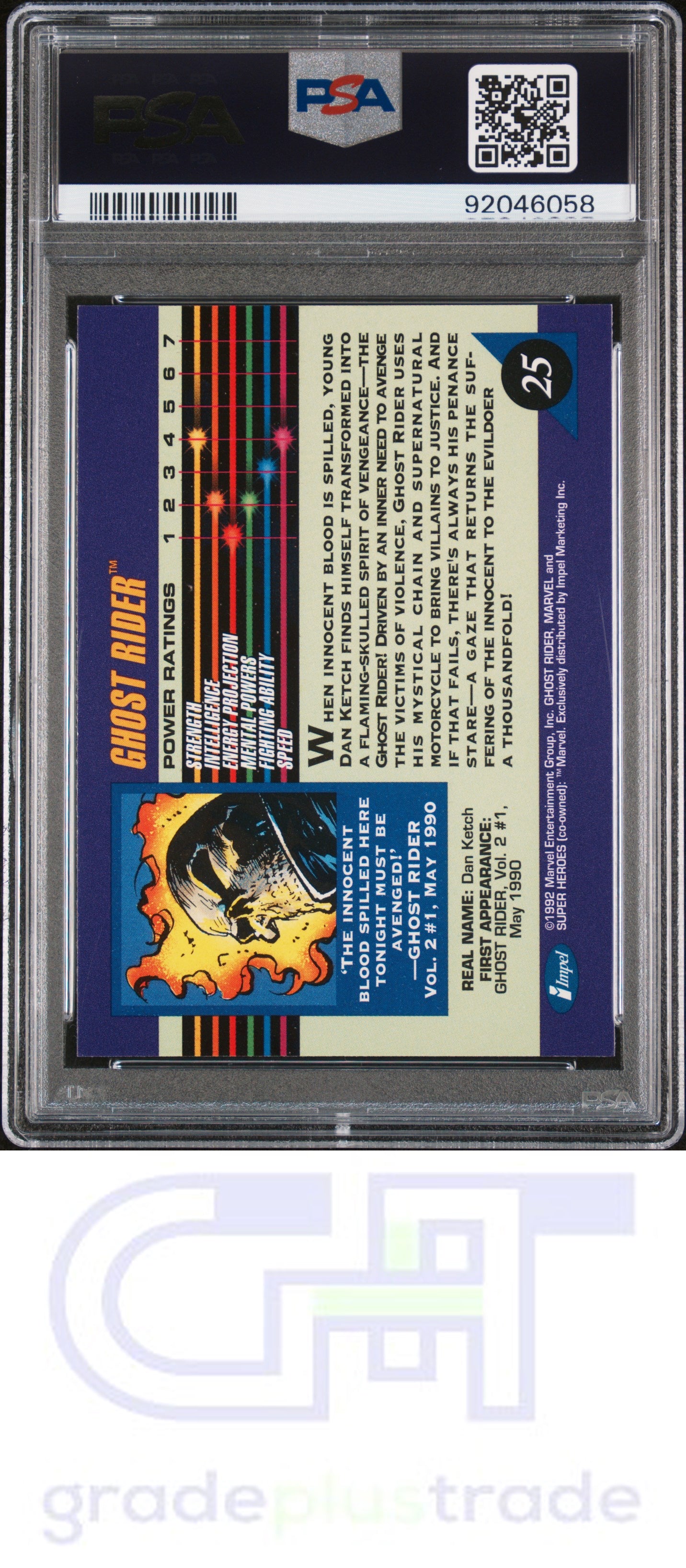 1992 Marvel Universe #25 Ghost Rider PSA 9