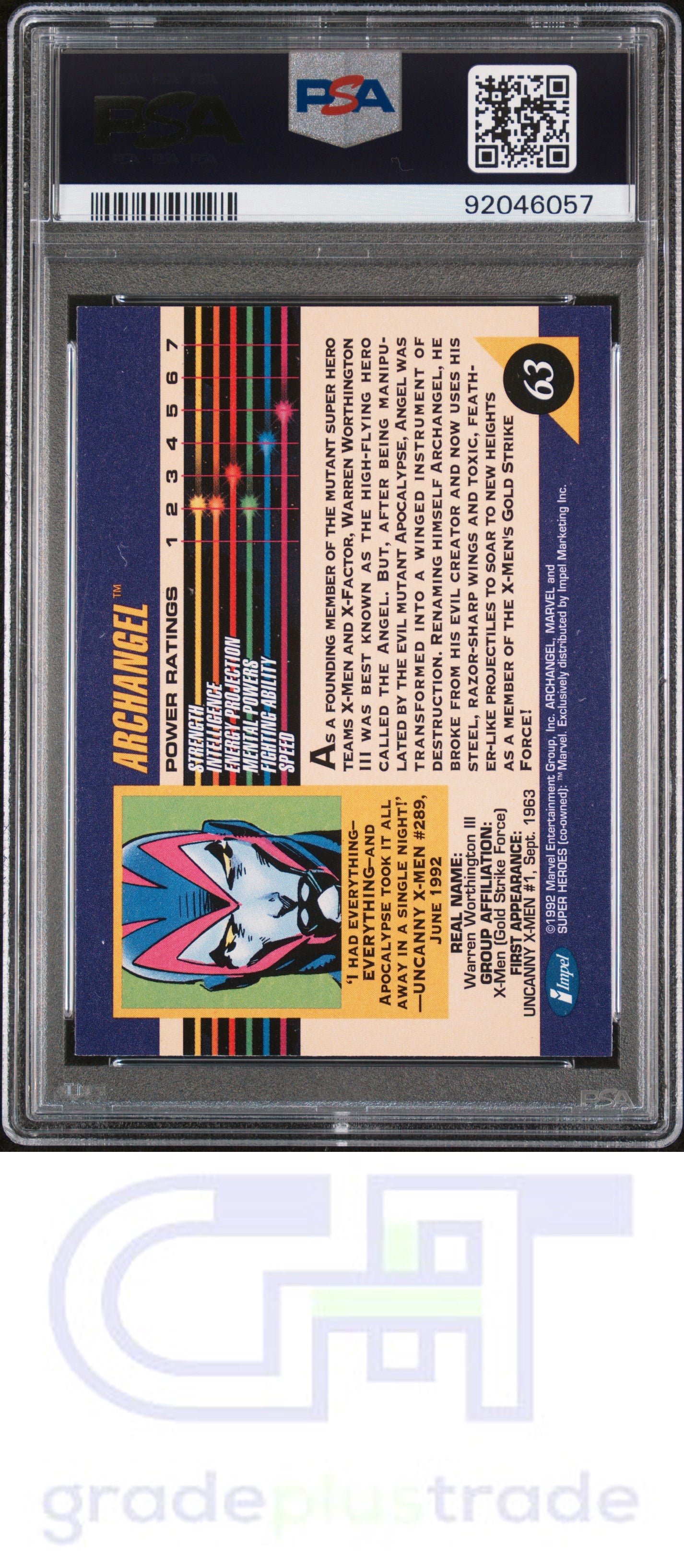 1992 Marvel Universe #63 Archangel PSA 9