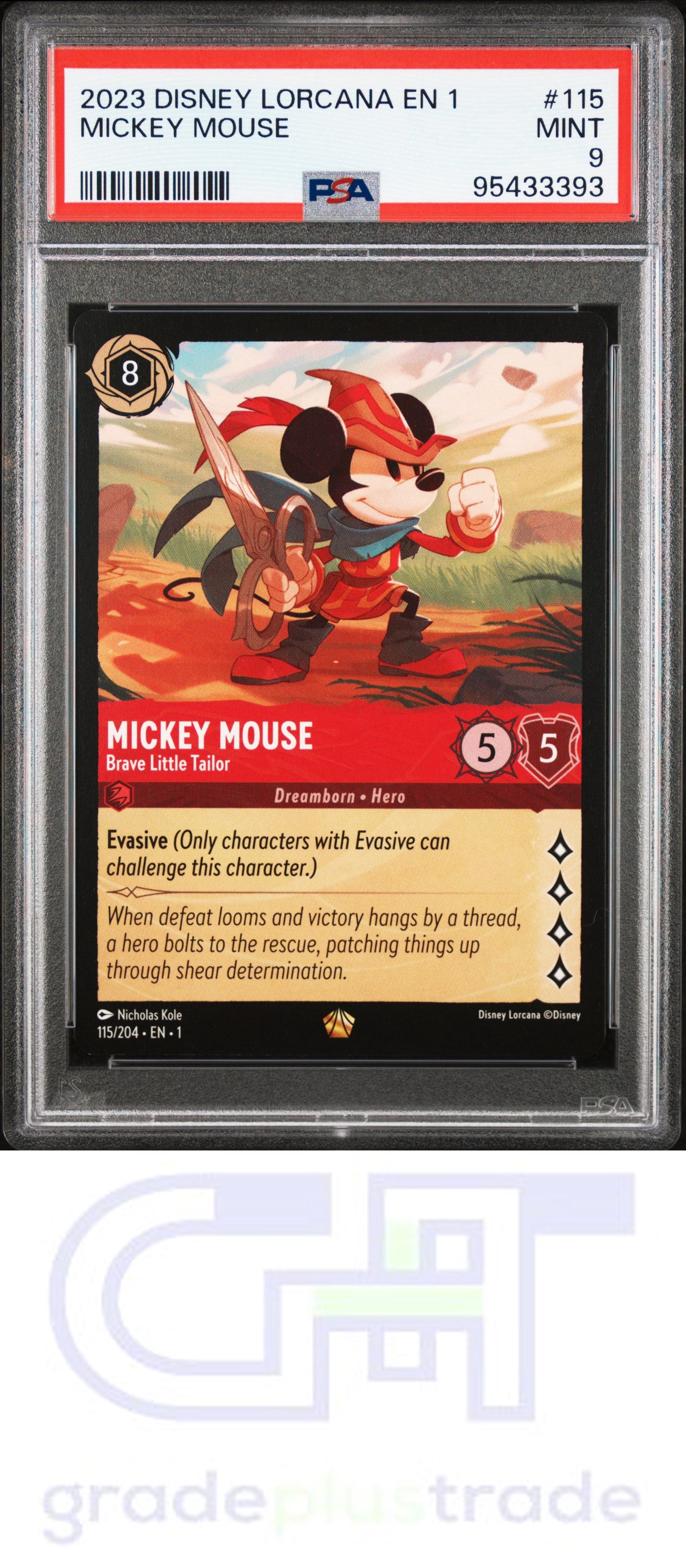 2023 Disney Lorcana En 1-The First Chapter #115 Mickey Mouse PSA 9