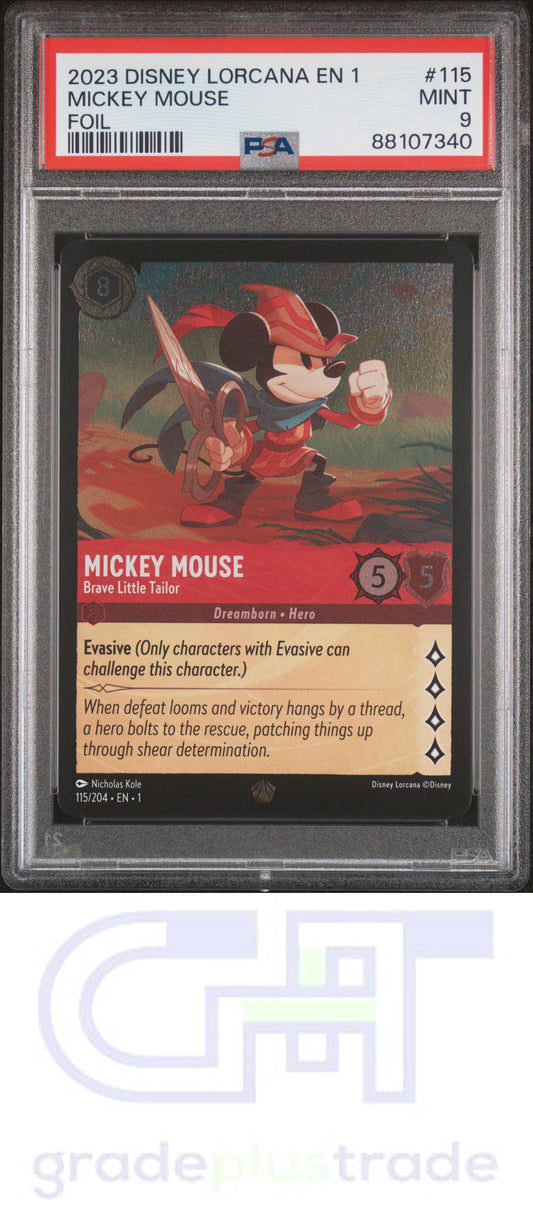 2023 Disney Lorcana En 1-The First Chapter #115 Foil Mickey Mouse PSA 9