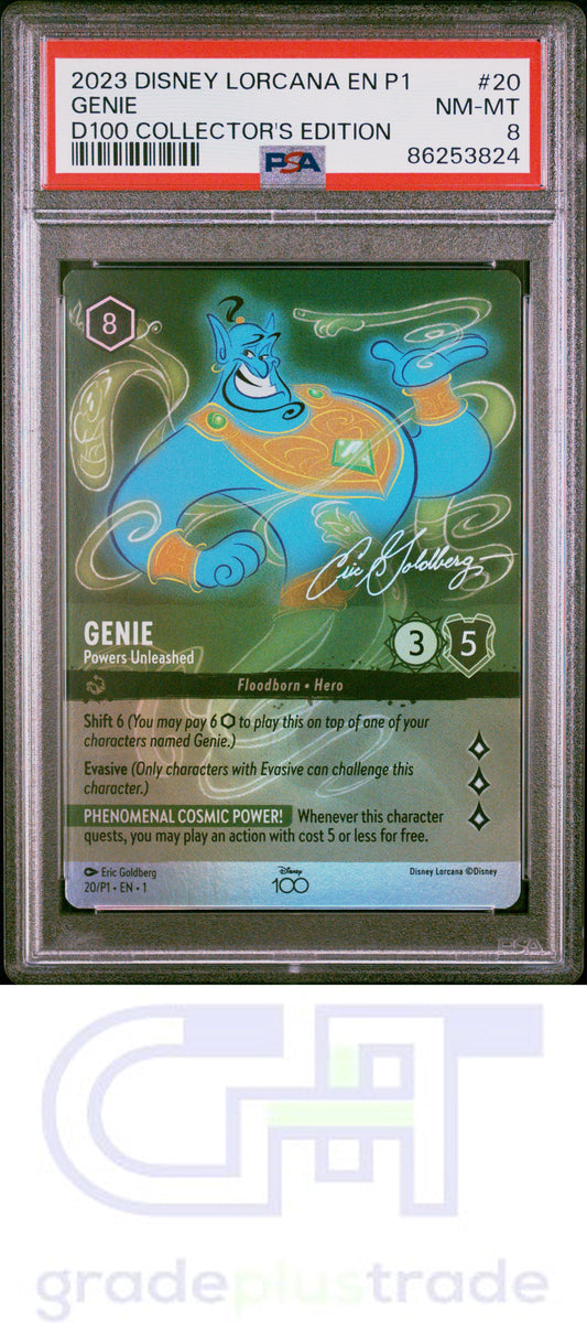 2023 Disney Lorcana En P1-Promo #20 D100 Collector'S Edition Genie PSA 8