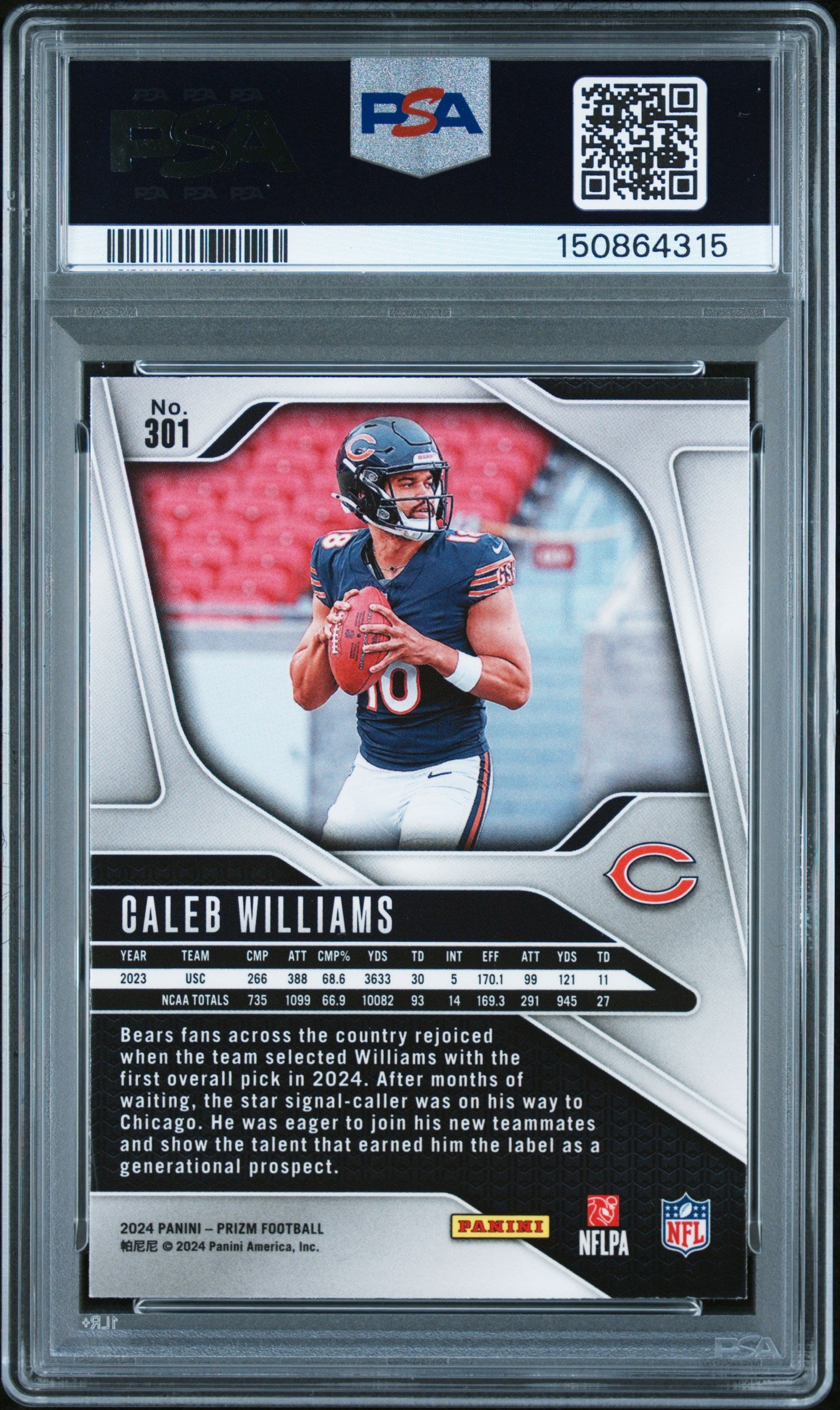 2024 Prizm #301 Caleb Williams RC PSA 8