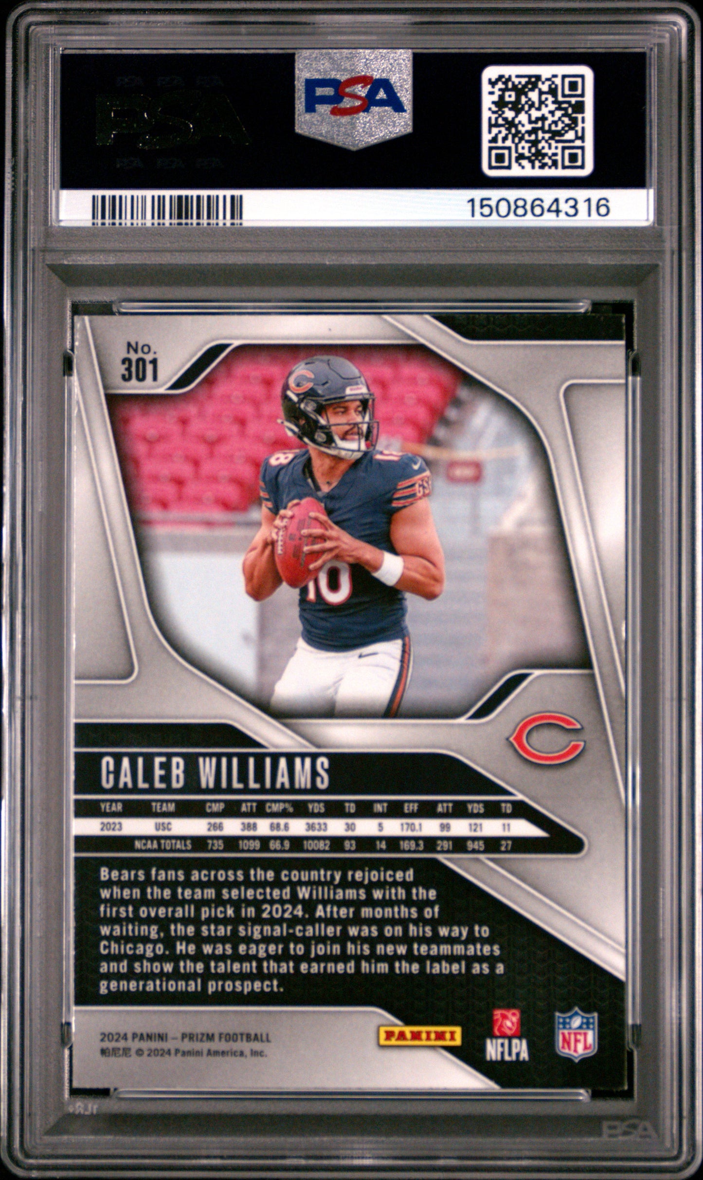 2024 Prizm #301 Caleb Williams RC PSA 8