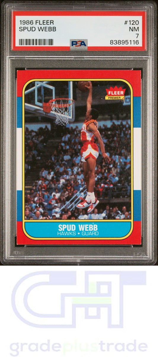 1986 Fleer #120 Spud Webb PSA 7