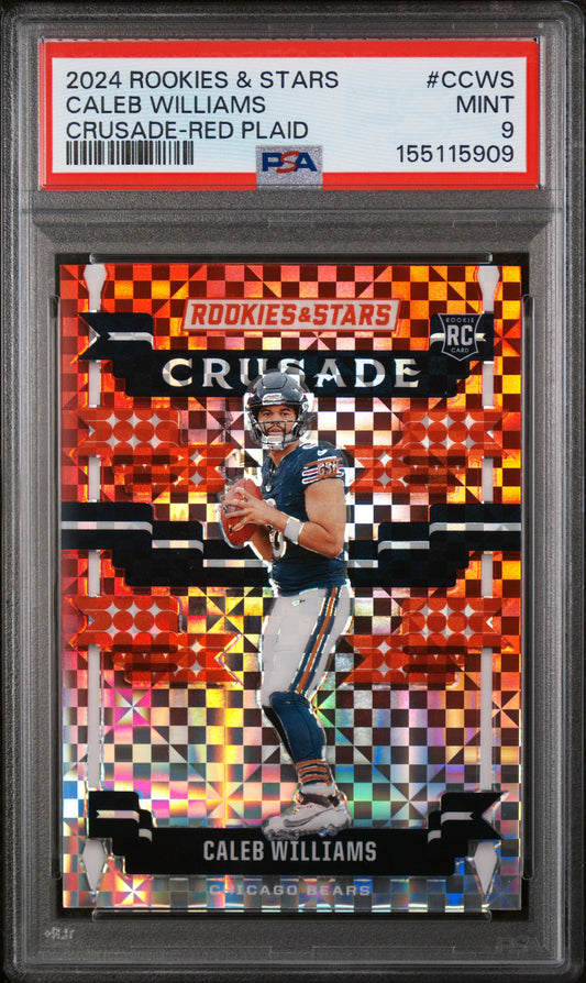 2024 Rookies & Stars Caleb Williams Crusade-Red Plaid RC PSA 9