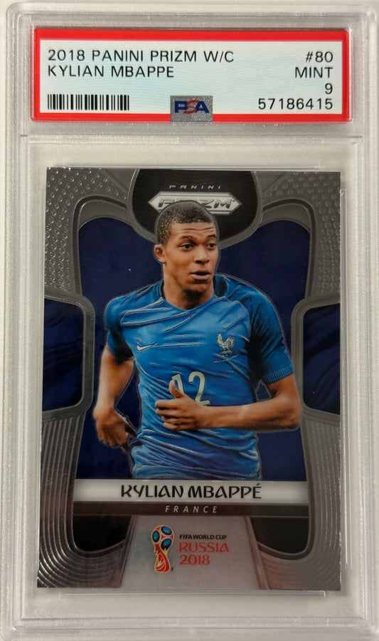 2018 Panini Prizm World Cup #80 Kylian Mbappe RC PSA 9