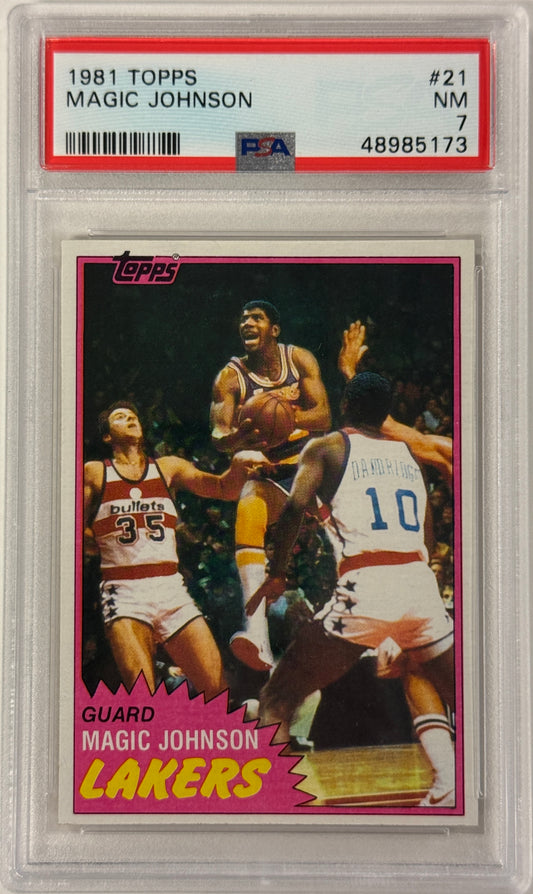 1981 Topps #21 Magic Johnson PSA 7