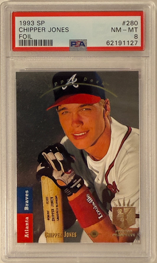 1993 Sp #280 Foil Chipper Jones RC PSA 8