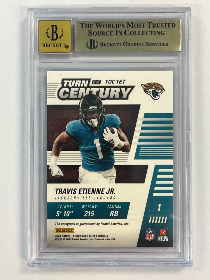 2021 Chronicles Elite Travis Etienne Jr Turn Of Century Red Auto RC /75 BGS 9.5