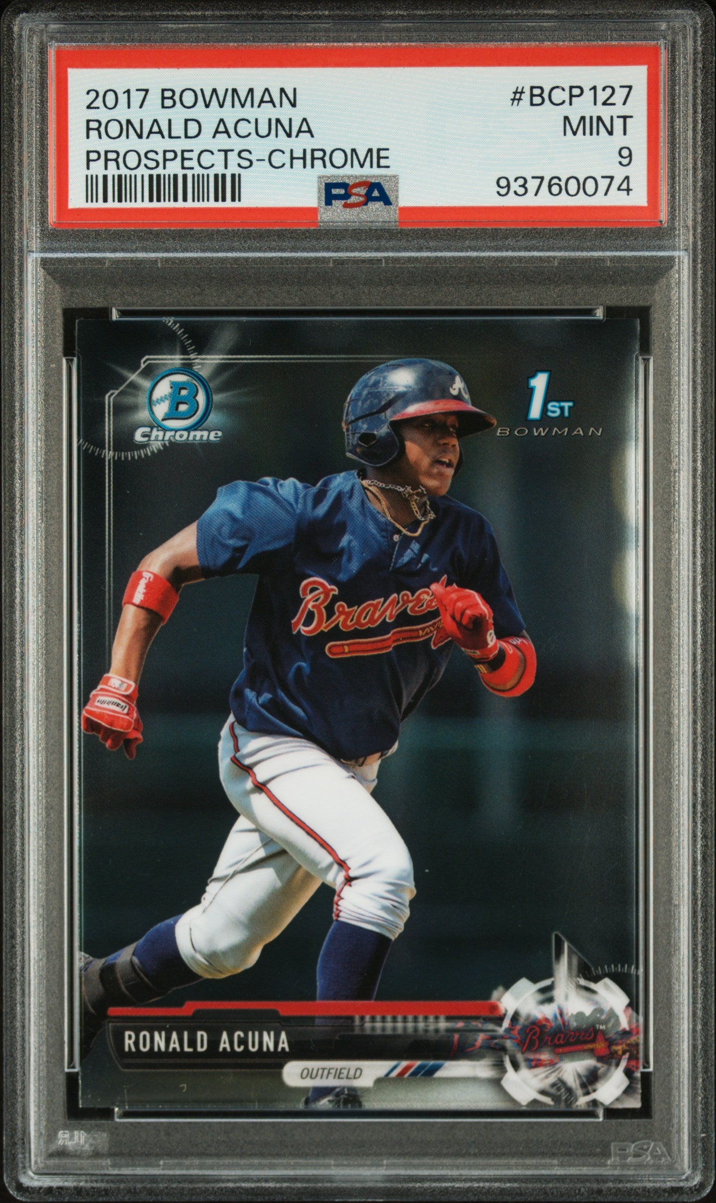 2017 Bowman Prospects #BCP127 Prospects-Chrome Ronald Acuna PSA 9