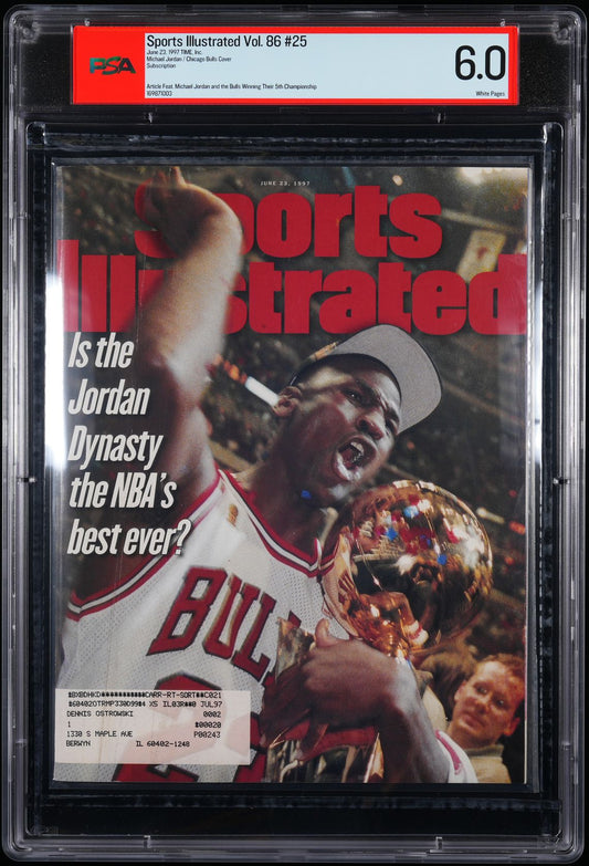 TIME, INC. SPORTS ILLUSTRATED JUNE 23, 1997 SUBSCRIPTION MICHAEL JORDAN/CHICAGO BULLS PSA 6.0