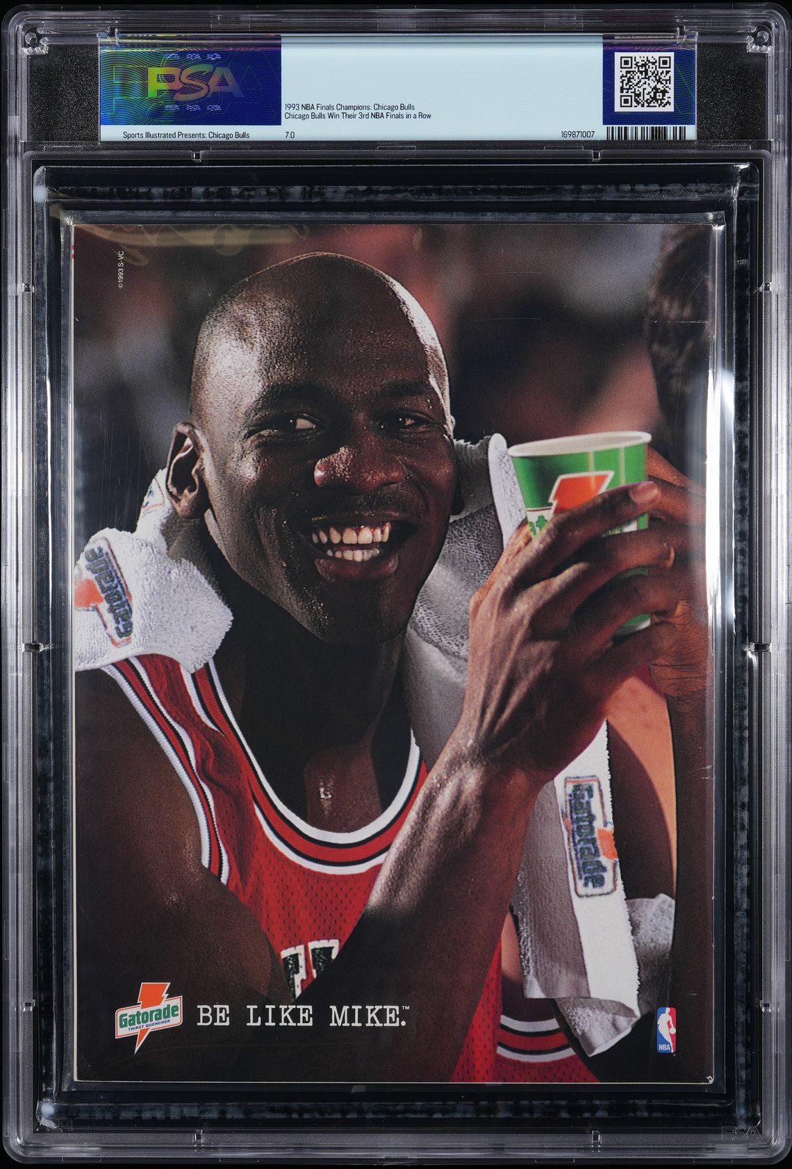 TIME, INC. SPORTS ILLUSTRATED PRESENTS: CHICAGO BULLS - THREE SEASONS TO SAVOR 1993 JORDAN/JACKSON PSA 7.0