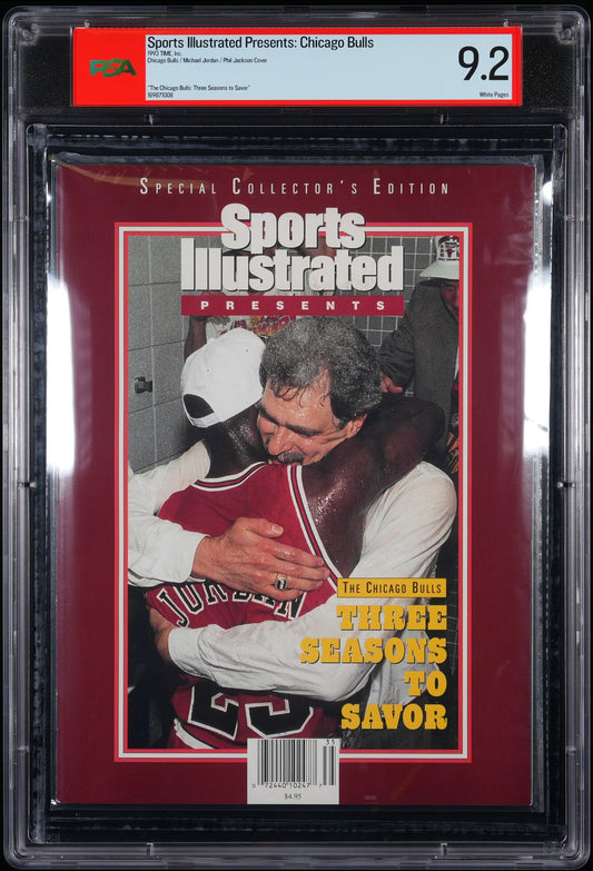 TIME, INC. SPORTS ILLUSTRATED PRESENTS: CHICAGO BULLS - THREE SEASONS TO SAVOR 1993 JORDAN/JACKSON PSA 9.2