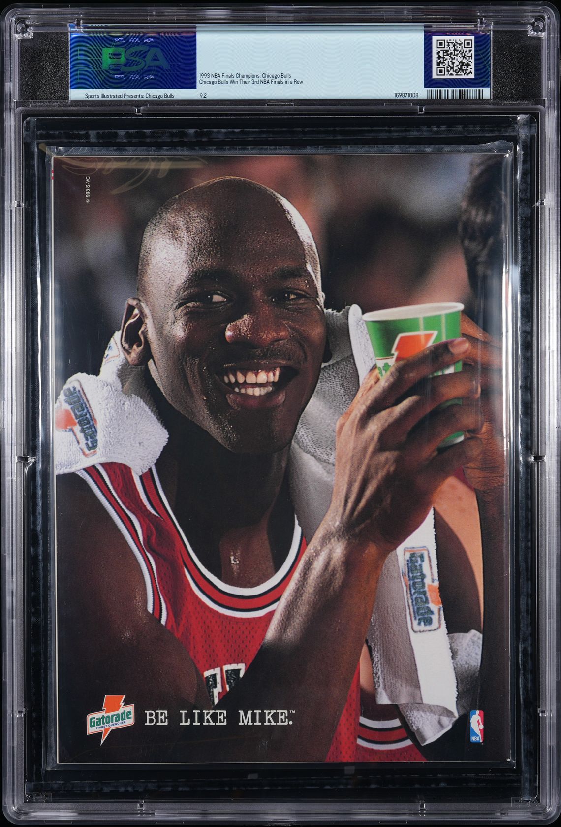 TIME, INC. SPORTS ILLUSTRATED PRESENTS: CHICAGO BULLS - THREE SEASONS TO SAVOR 1993 JORDAN/JACKSON PSA 9.2