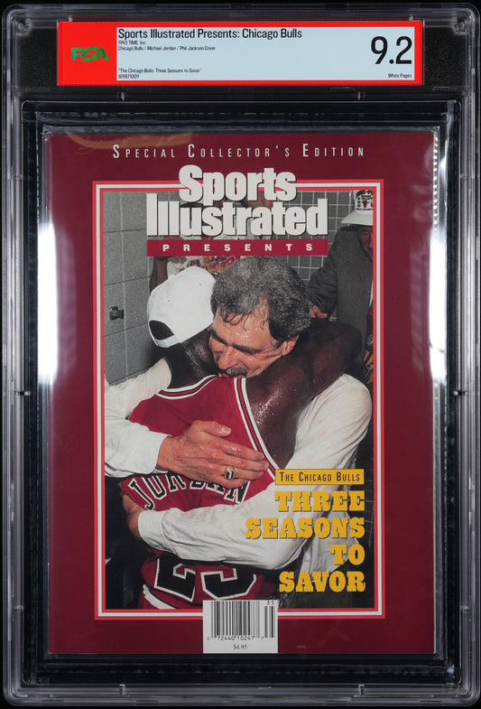 TIME, INC. SPORTS ILLUSTRATED PRESENTS: CHICAGO BULLS - THREE SEASONS TO SAVOR 1993 JORDAN/JACKSON PSA 9.2 (2)