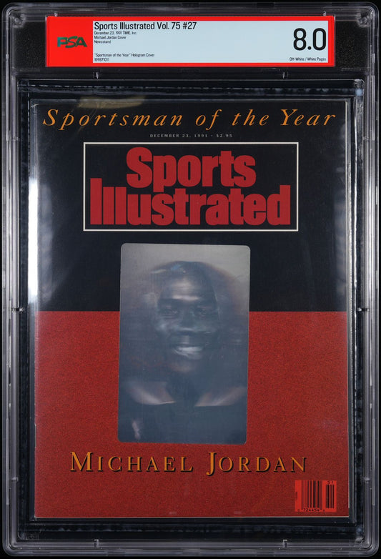 TIME, INC. SPORTS ILLUSTRATED DECEMBER 23, 1991 NEWSSTAND MICHAEL JORDAN PSA 8.0