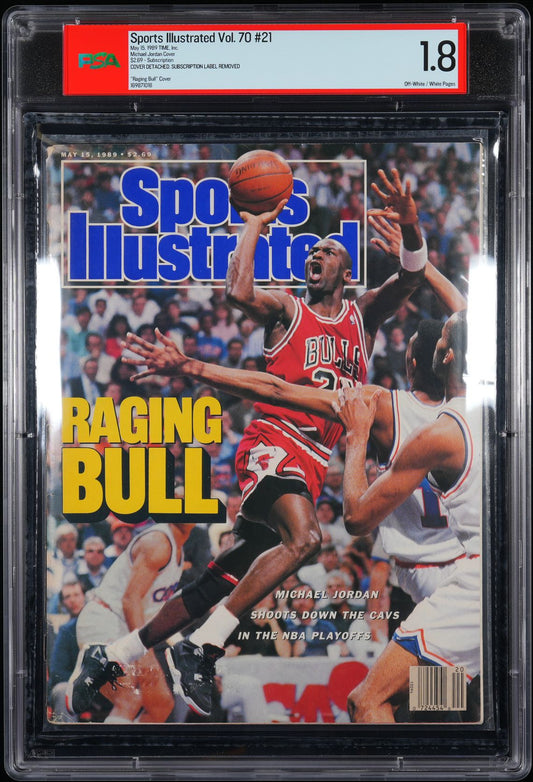TIME, INC. SPORTS ILLUSTRATED MAY 15, 1989 SUBSCRIPTION MICHAEL JORDAN $2.69 PSA 1.8