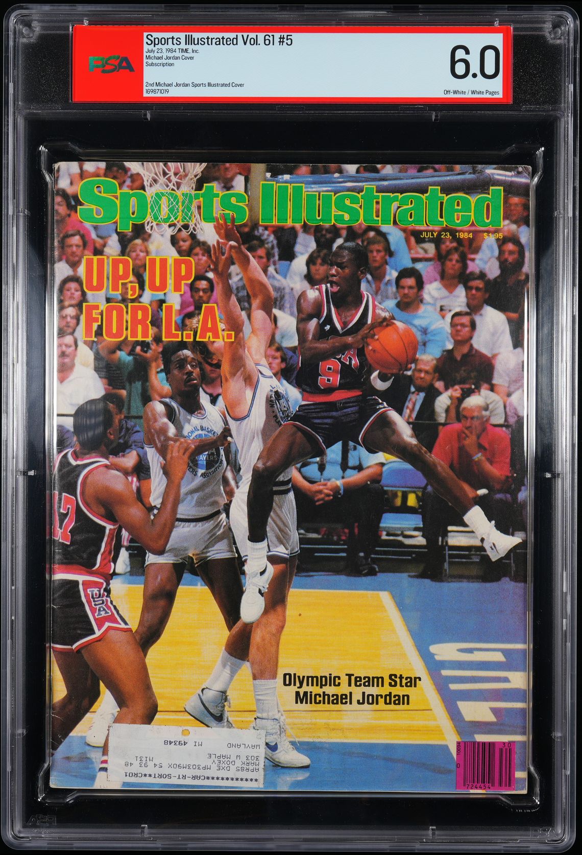 TIME, INC. SPORTS ILLUSTRATED JULY 23, 1984 SUBSCRIPTION MICHAEL JORDAN PSA 6.0