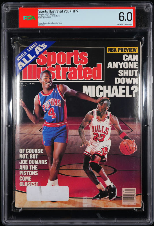 TIME, INC. SPORTS ILLUSTRATED NOVEMBER 6, 1989 SUBSCRIPTION JOE DUMARS/MICHAEL JORDAN $2.69 PSA 6.0