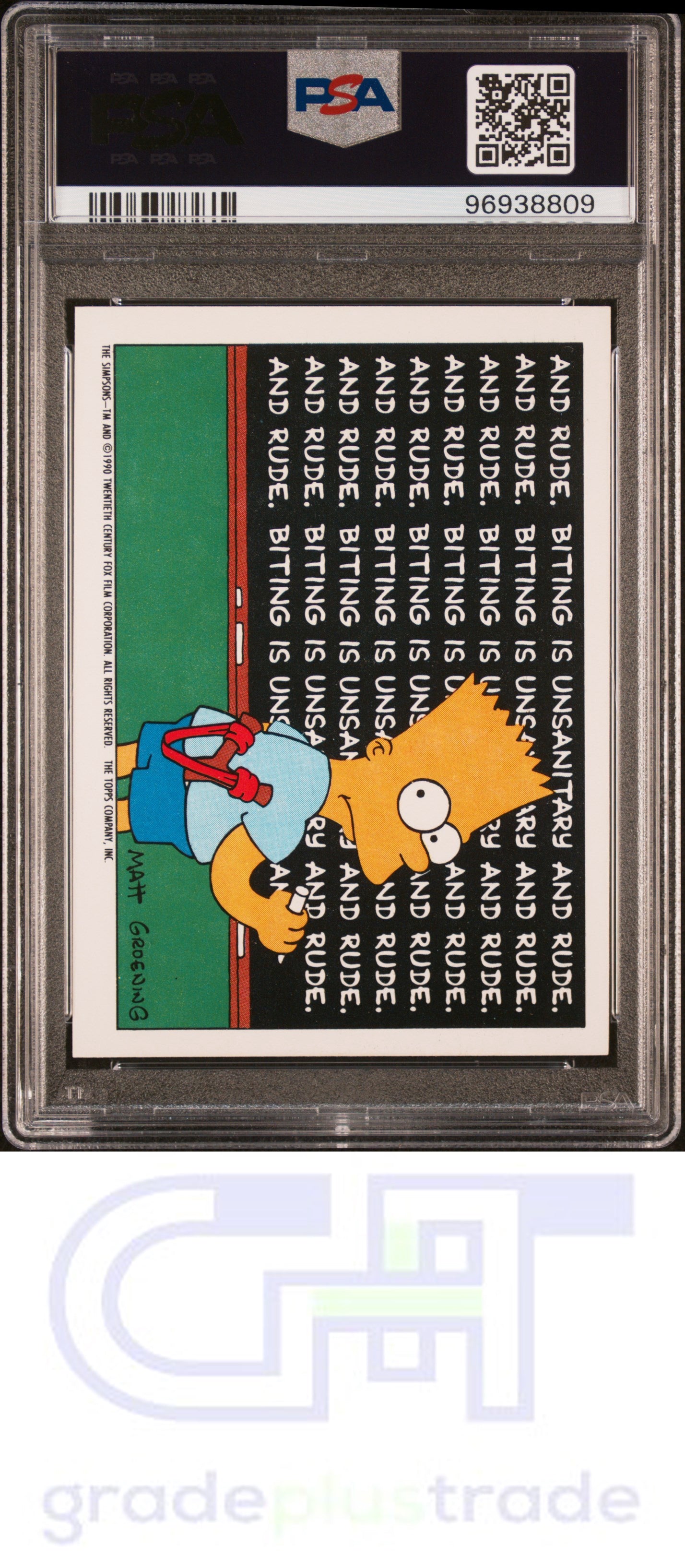 1990 Topps Simpsons Stickers #1 Sticker Bartman PSA 8