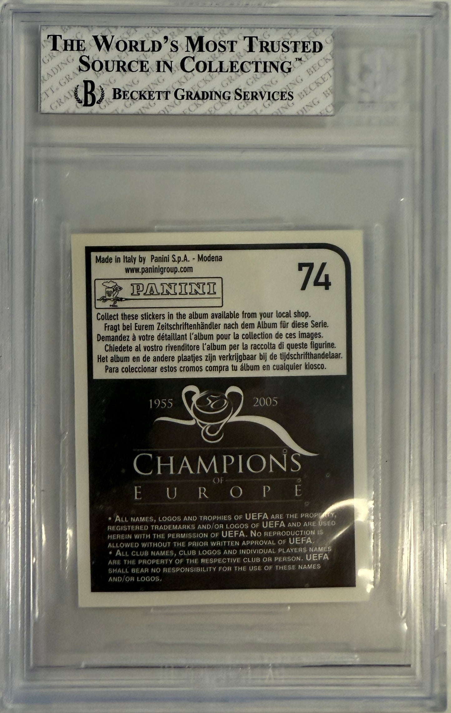 2005 Panini Champions of Europe Stickers #74 Luis Leonardo Messi BGS 8 NM-MT