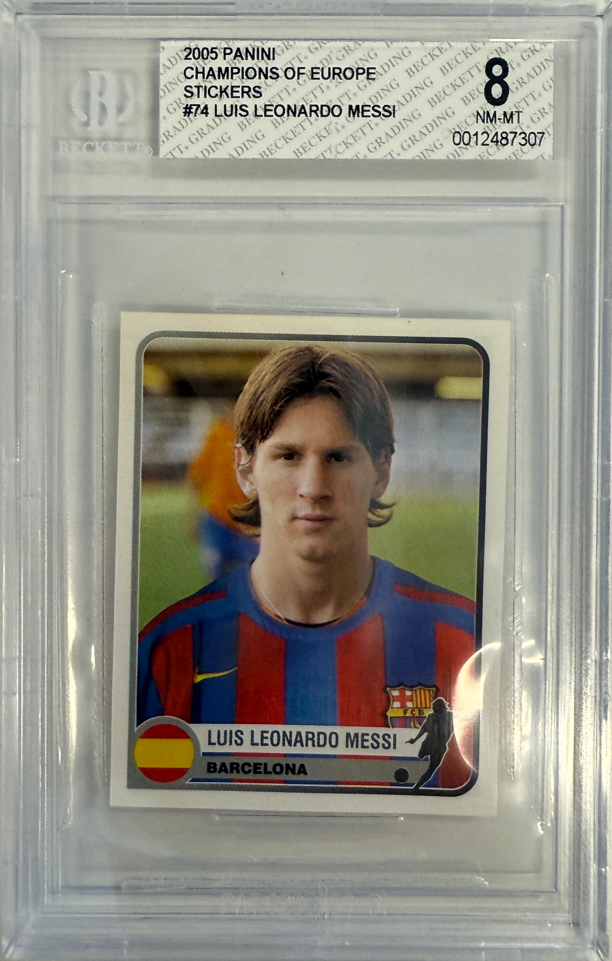 2005 Panini Champions of Europe Stickers #74 Luis Leonardo Messi BGS 8 NM-MT