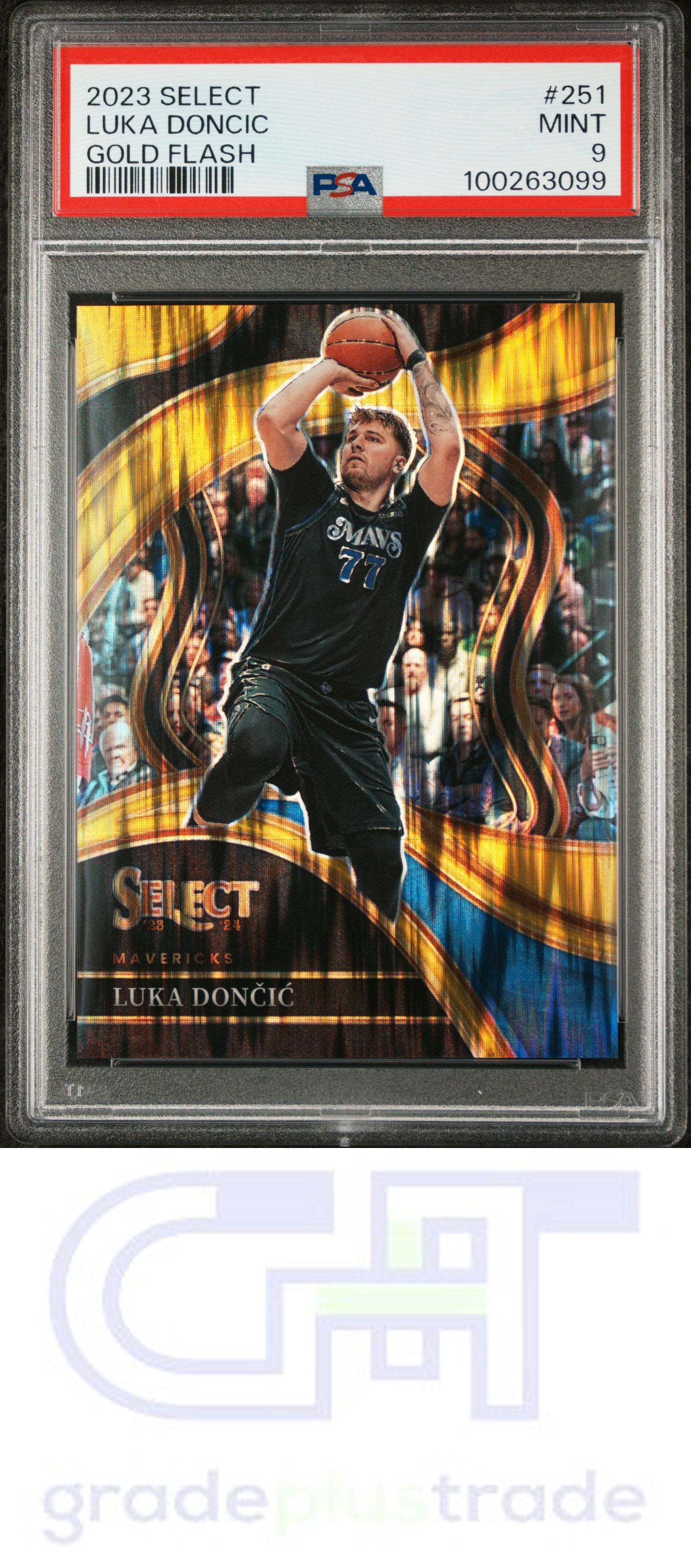 2023 Panini Select #251 Gold Flash Luka Doncic #'d /10 PSA 9 MINT