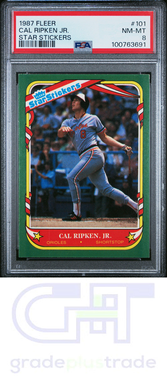 1987 Fleer Star Stickers #101 Cal Ripken Jr. PSA 8 NM-MT