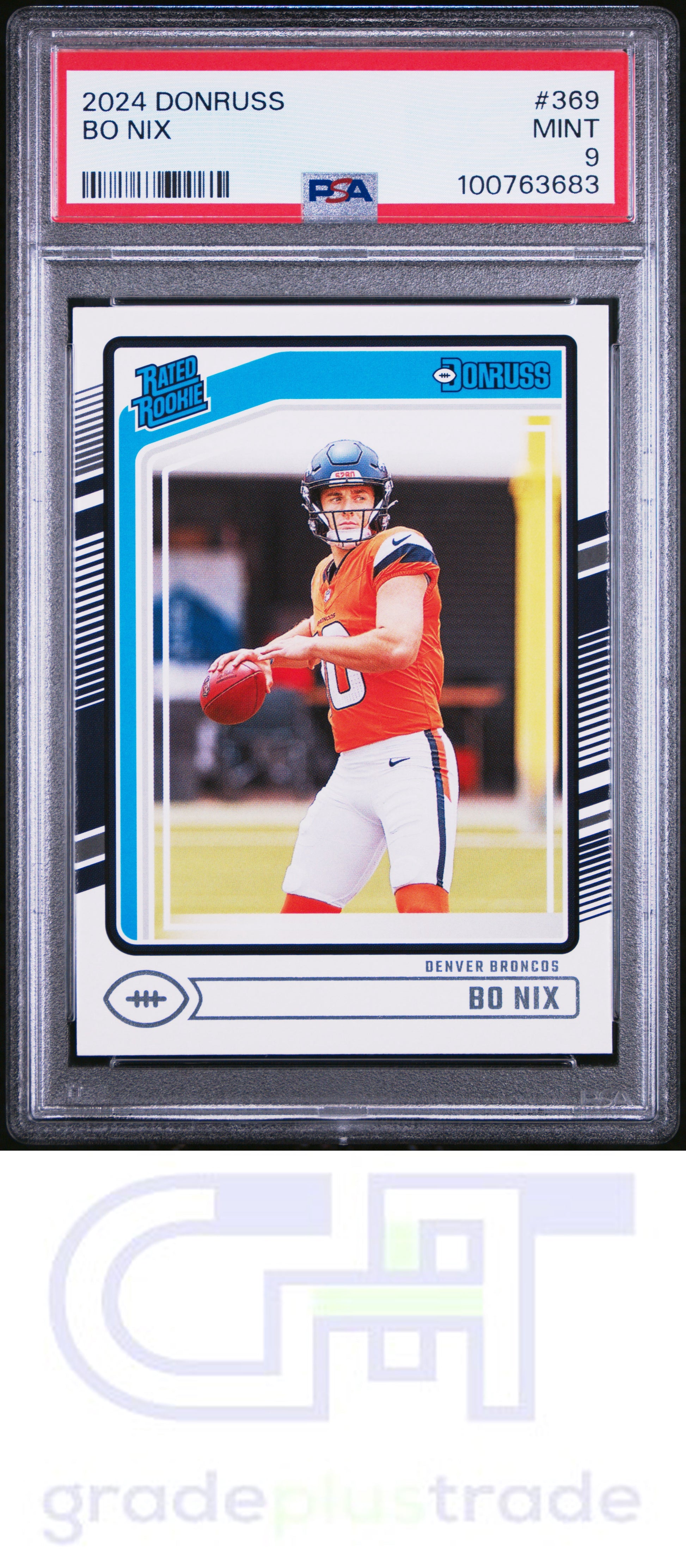 2024 Panini Donruss #369 Bo Nix RC PSA 9 MINT